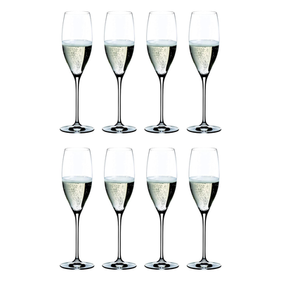 Riedel Vinum 8-Piece Crystal Champagne Glass Set, 8 Oz - Kitchen Universe
