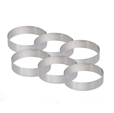 de Buyer Valrhona Perforated Tart Ring 4-in, Set of 6 - Kitchen Universe