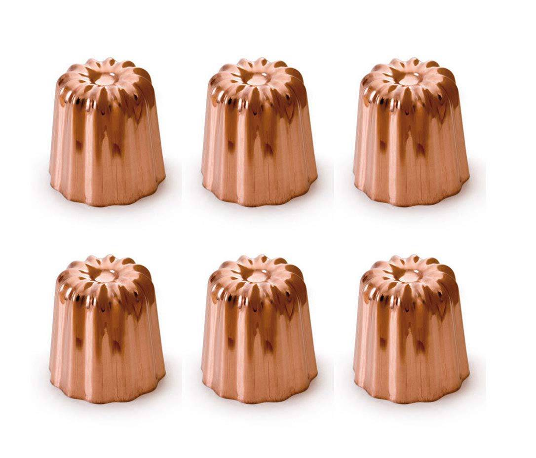 Mauviel M'passion Copper Canele Mold w/Tinned Lined Interior, 6 Units