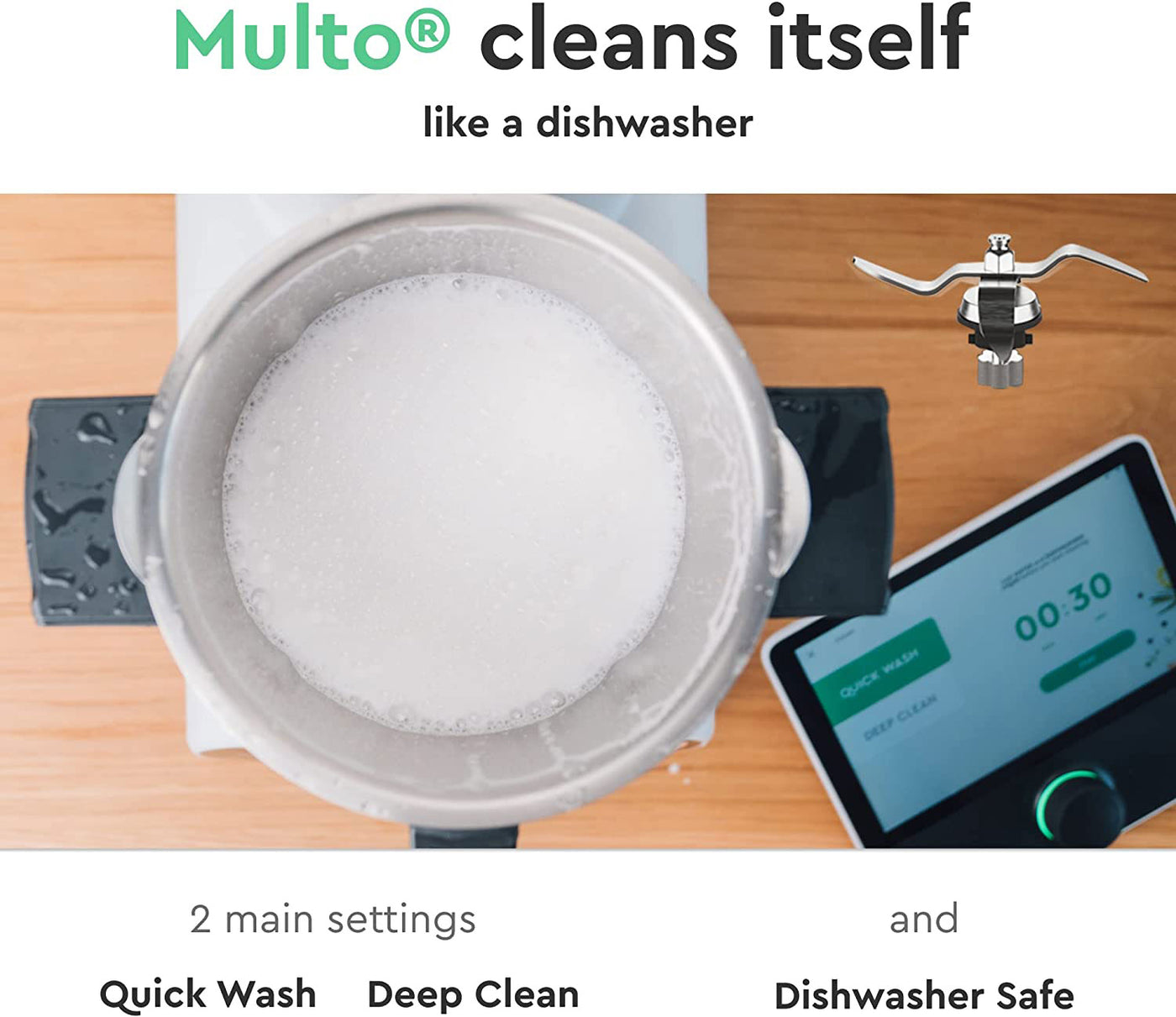 Multo Compact Multi-Functional Food Processor Guided Recipes, Chop, Knead, Steam And Cook All-In-One Cooker - Kitchen Universe