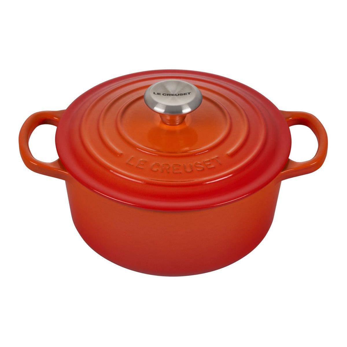 Le Creuset Signature Enameled Cast Iron French / Round Dutch Oven With Lid,  2-Quart, Flame