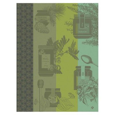 Le Jacquard Francais Miel En Pot Tea Towel, 24 x 31-Inches, Green - Kitchen Universe
