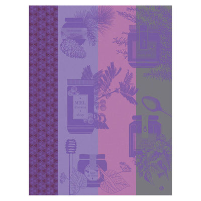 Le Jacquard Francais Miel En Pot Tea Towel, 24 x 31-Inches, Purple - Kitchen Universe