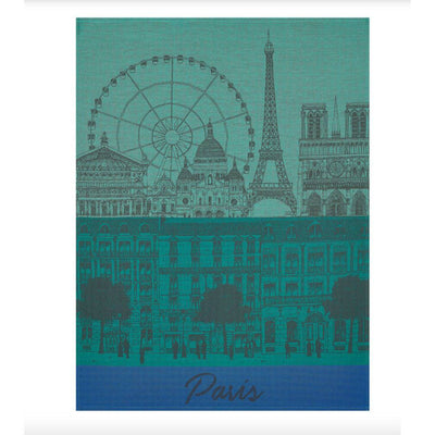 Le Jacquard Francais Paris Panorama Tea Towel, 24 x 31-Inches, Garden - Kitchen Universe
