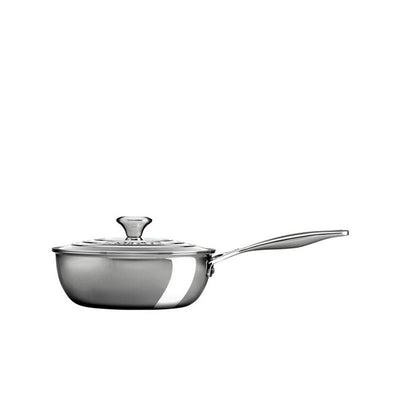 Le Creuset 3-Ply Stainless Steel Sauce Pan with Lid & Helper Handle 2 qt - Kitchen Universe