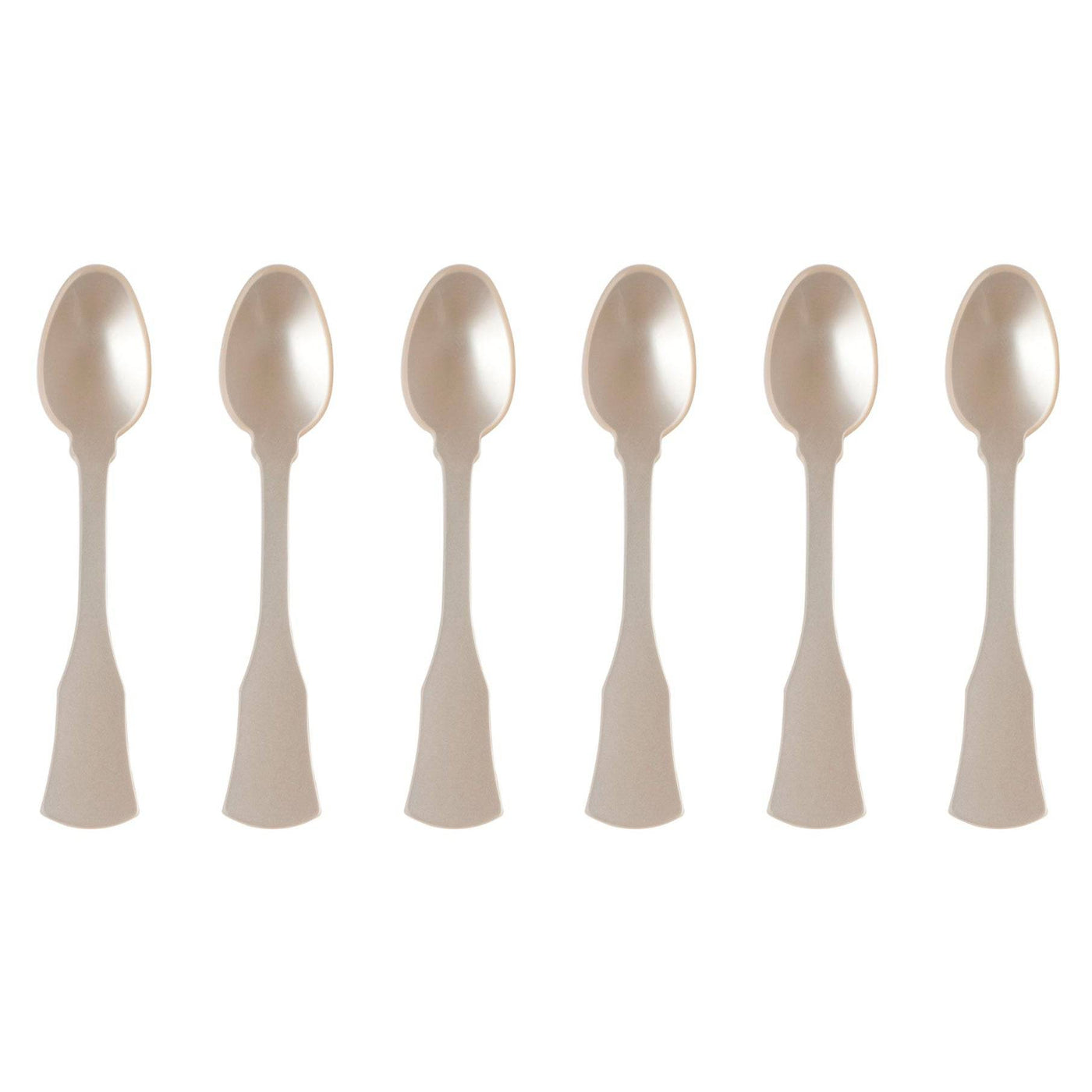 Sabre Honorine 6-Piece Demi-Tasse Spoon Set, Pearl - Kitchen Universe