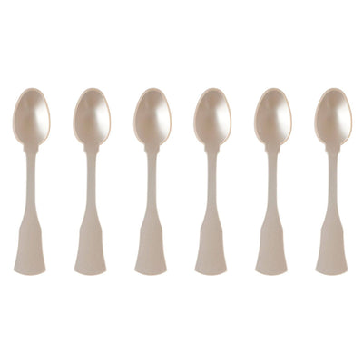 Sabre Honorine 6-Piece Demi-Tasse Spoon Set, Pearl - Kitchen Universe