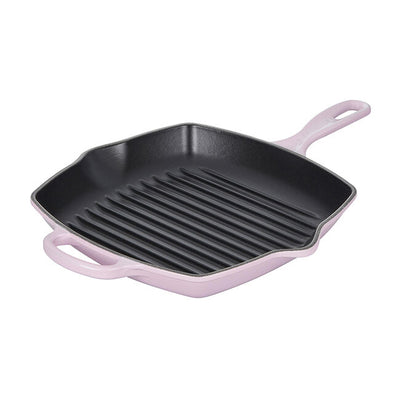 Le Creuset Signature Enameled Cast Iron Square Skillet Grill, 10.25-Inches, Shallot - Kitchen Universe