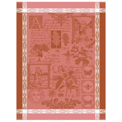 Le Jacquard Francais Herbier Tea Towel, 24 x 31-in, Pink - Kitchen Universe