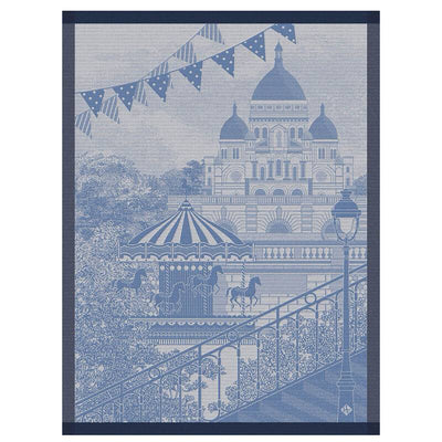 Le Jacquard Francais Promenade Parisienne Tea Towel, 24 x 31-in, Blue - Kitchen Universe
