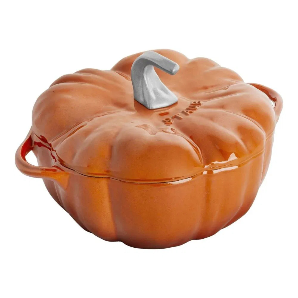 Staub Cast Iron Pumpkin Cocotte 3.5-Quart, Burnt Orange with Stainless Stem