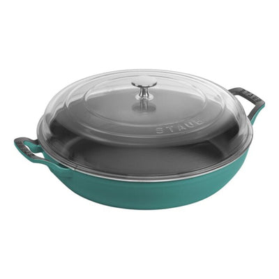 Staub Cast Iron Braiser with Glass Lid, 3.5-qt., Mint-green - Kitchen Universe