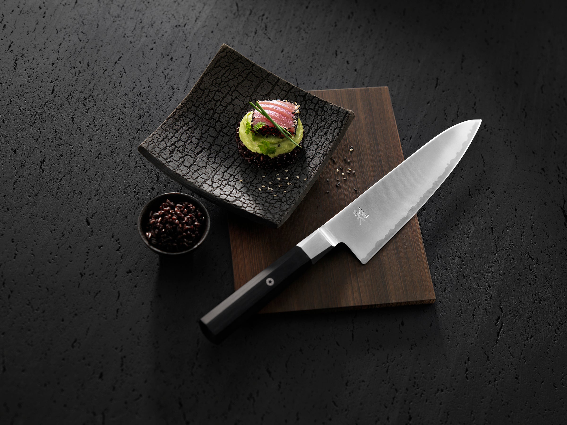 Miyabi Black Magnetic Easel Knife Block, Set of 10