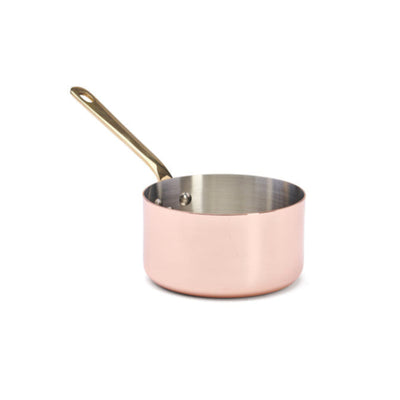 de Buyer Inocuivre Service Copper Saucepan with Brass Handles, 0.85 qt - Kitchen Universe