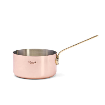 de Buyer Inocuivre Service Copper Saucepan with Brass handle, 3.7 qt - Kitchen Universe