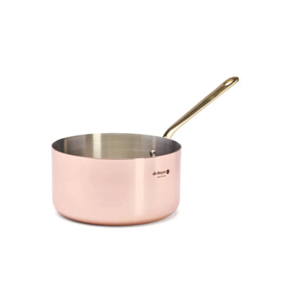 de Buyer Inocuivre Service Copper Saucepan with Brass handle, 3.7 qt - Kitchen Universe