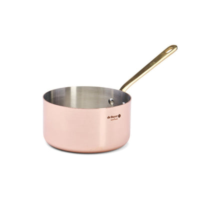 de Buyer Inocuivre Service Copper Saucepan with Brass Handle, 1.6 qt - Kitchen Universe