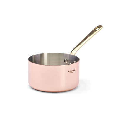 de Buyer Inocuivre Service Copper Saucepan with Brass Handles, 0.85 qt - Kitchen Universe