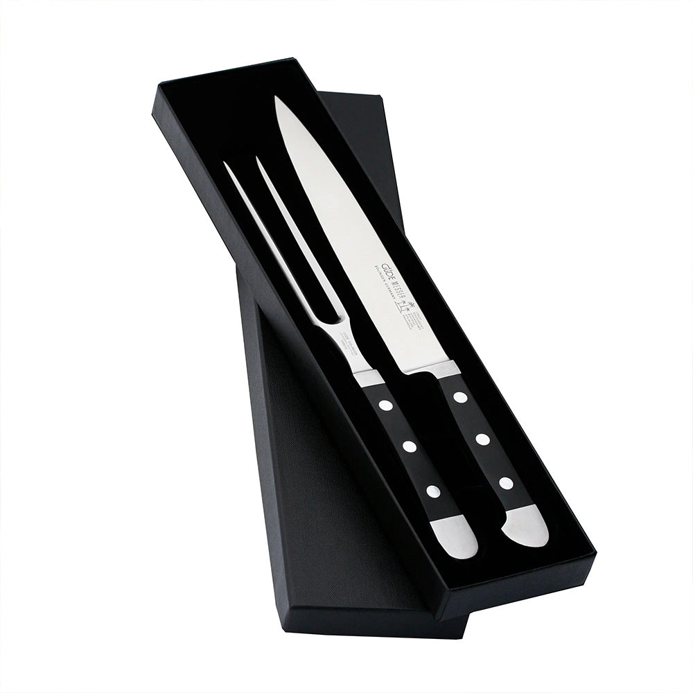 Gude Alpha 2-Piece Carving Set With Black Hostaform Handle