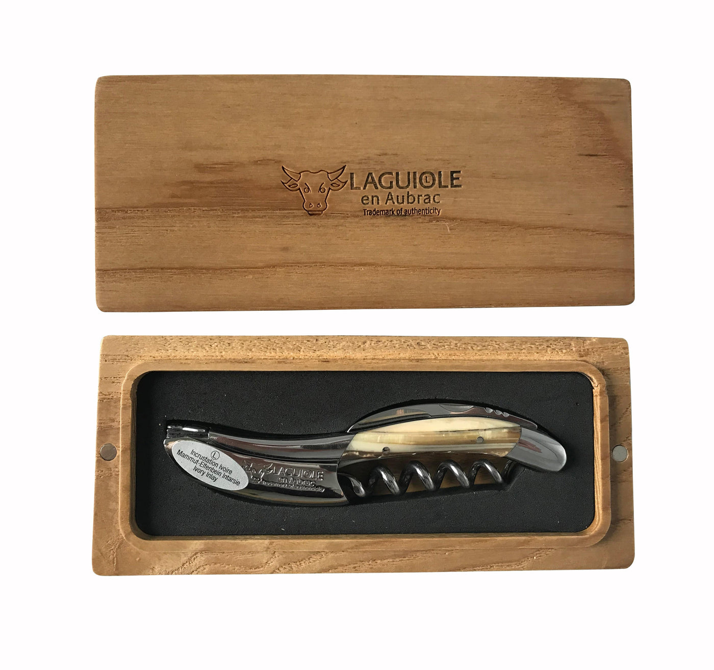 Laguiole en Aubrac Deluxe Sommelier Waiter's Corkscrew with Black Artic Handle - Kitchen Universe