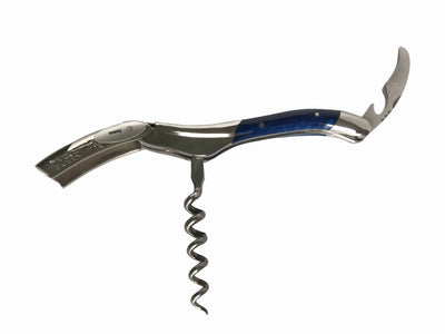 Laguiole en Aubrac Deluxe Sommelier Waiter's Corkscrew with Juma Blue Handle - Kitchen Universe