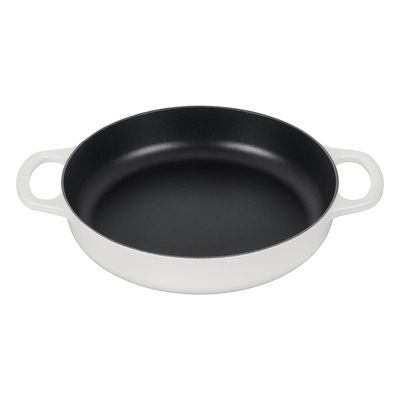 Le Creuset Signature Enameled Cast Iron Everyday Pan, 11-Inches, White - Kitchen Universe