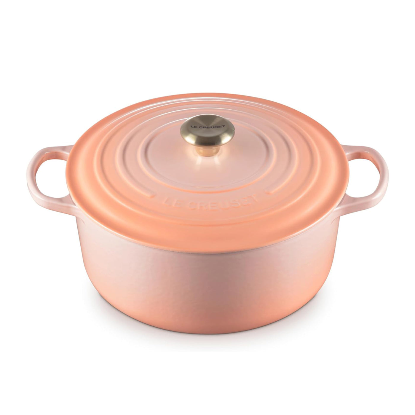 Le Creuset Enameled Cast Iron Shallow Round Dutch Oven, 5.5-Quart, Peche - Kitchen Universe