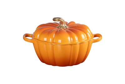 Le Creuset Figural Pumpkin Cocotte 4-Quart, Persimmon & Novelty Gold Knob - Kitchen Universe