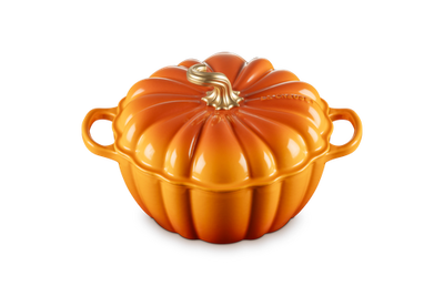 Le Creuset Figural Pumpkin Cocotte 4-Quart, Persimmon & Novelty Gold Knob - Kitchen Universe
