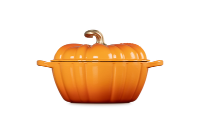 Le Creuset Figural Pumpkin Cocotte 4-Quart, Persimmon & Novelty Gold Knob - Kitchen Universe