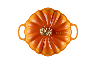Le Creuset Figural Pumpkin Cocotte 4-Quart, Persimmon & Novelty Gold Knob - Kitchen Universe