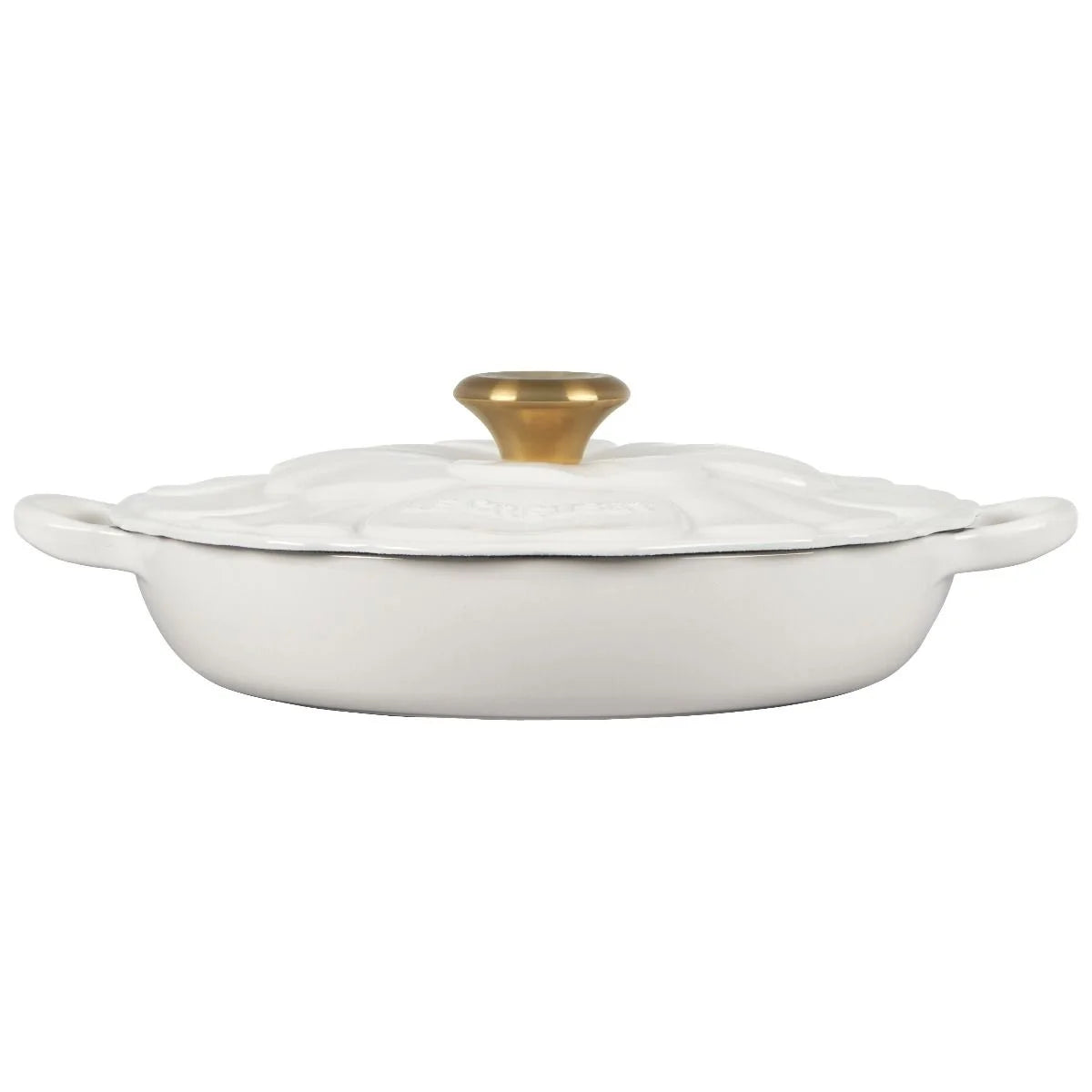 Le Creuset Signature Enameled Cast Iron Flower Braiser, 2.25-Quart, White - Kitchen Universe