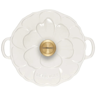 Le Creuset Signature Enameled Cast Iron Flower Braiser, 2.25-Quart, White - Kitchen Universe