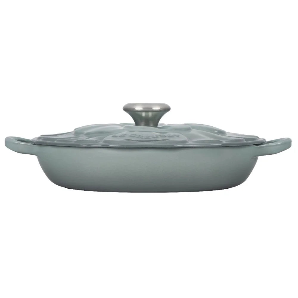 Le Creuset Signature Enameled Cast Iron Flower Braiser, 2.25-Quart, Sea Salt - Kitchen Universe