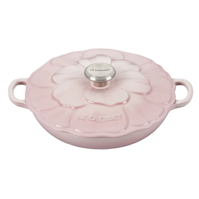 Le Creuset Signature Enameled Cast Iron Flower Braiser, 2.25-Quart, Shell Pink - Kitchen Universe