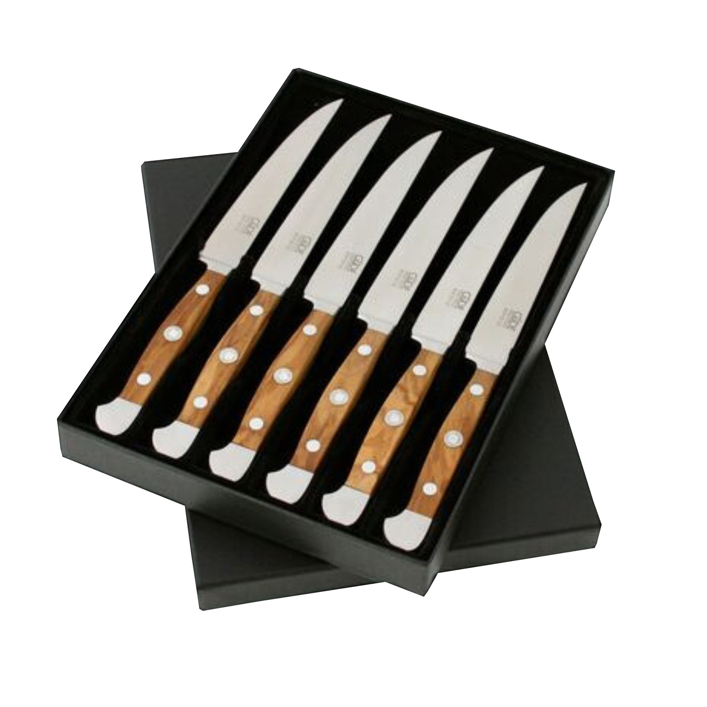 Gude Alpha Olive 6-Piece Steak Knife With Olivewood Handle Set - Kitchen Universe