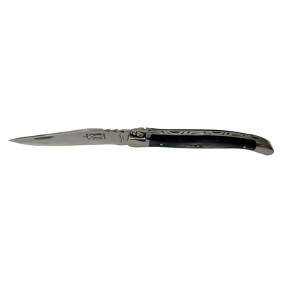 Arbalete Genes David Laguiole Multi-Purpose Folding Knife With Stainless Steel Spring, Buffalo Horn Handle And Polished Stainless Steel Bolster, 4.8-in