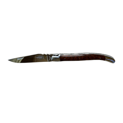 Arbalete Genes David Laguiole Multi-Purpose Folding Knife With Amourette Snakewood Handle And Polished Stainless Steel Bolster, 4.8-in