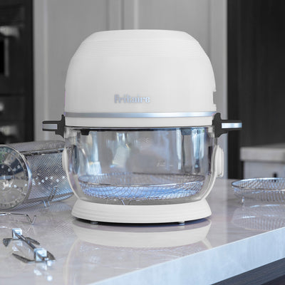 Fritaire Self-Cleaning Glass Bowl Air Fryer, 5-Qt, White - Kitchen Universe