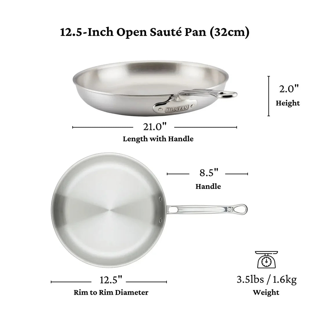 Hestan Thomas Keller Insignia Commercial Clad Stainless Steel Skillet, 12.5-in