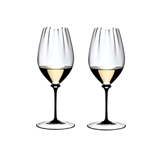 Riedel 2-Piece Set Fatto A Mano Riesling Wine Glass with Black Stem, 22 Oz - Kitchen Universe