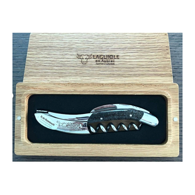 Laguiole en Aubrac Deluxe Sommelier Waiter's Corkscrew with Buffalo Texture Handle - Kitchen Universe