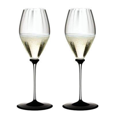 Riedel 2-Piece set Fatto A Mano Performance Champagne Glass, Black Base, 13.1 Oz - Kitchen Universe