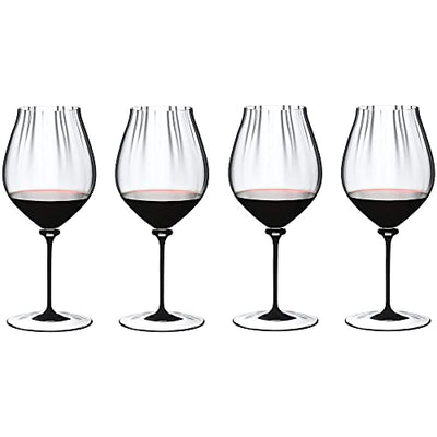 Riedel 4-Piece Set Fatto A Mano Performance Champagne Glass, Black Stem, 29.2 Oz - Kitchen Universe