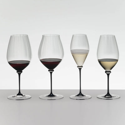 Riedel Fatto A Mano Riesling Wine Glass with Black Stem, 22 Oz