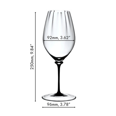 Riedel Fatto A Mano Riesling Wine Glass with Black Stem, 22 Oz