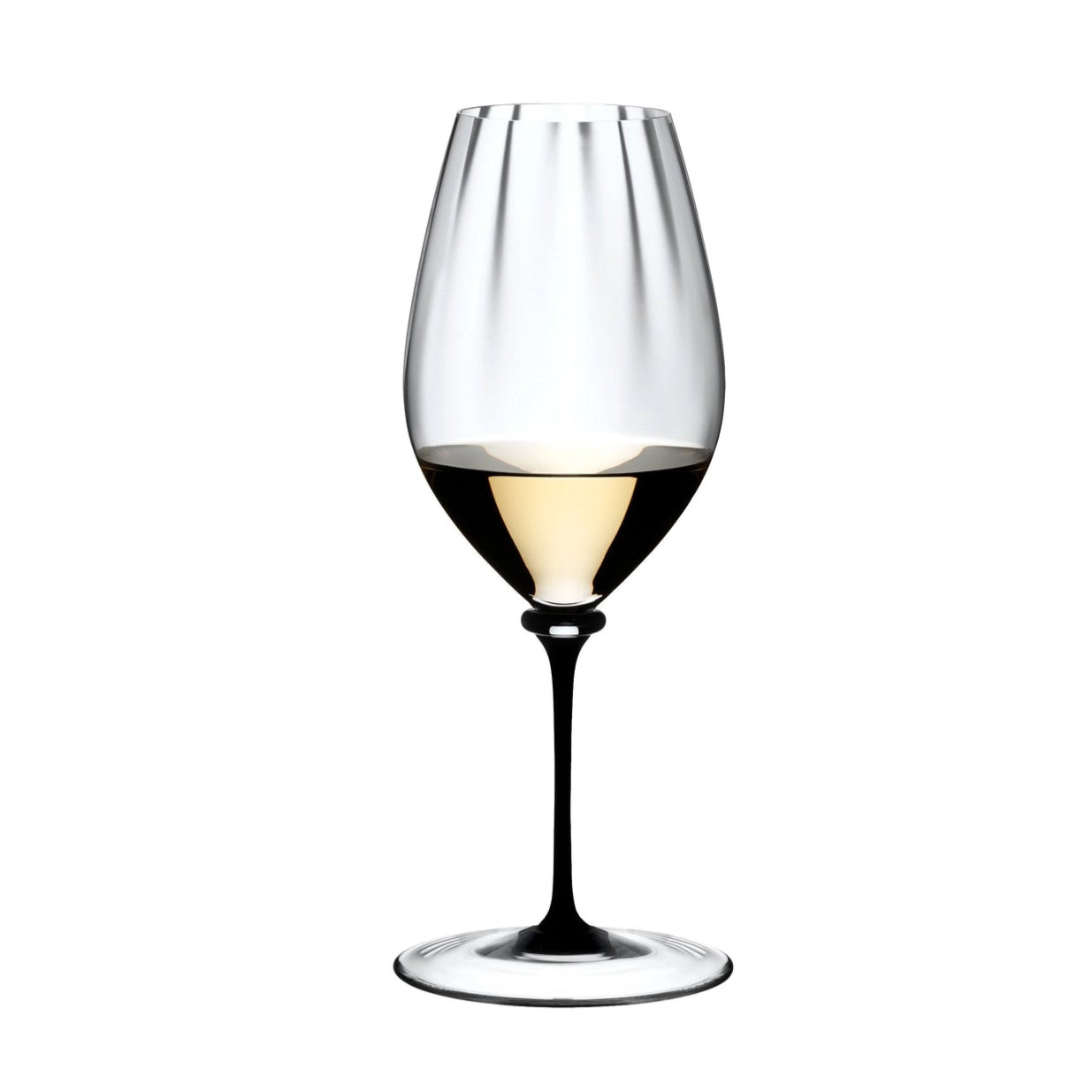 Riedel Fatto A Mano Riesling Wine Glass with Black Stem, 22 Oz