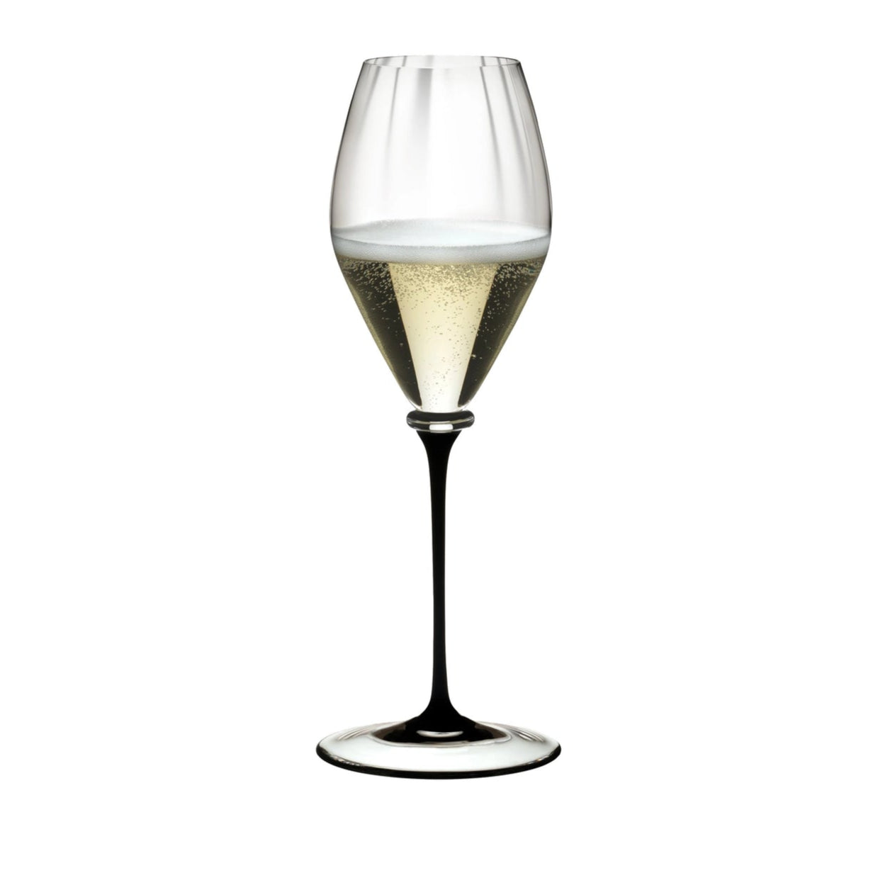 Riedel Fatto A Mano Performance Champagne Glass with Black Stem, 13 Oz