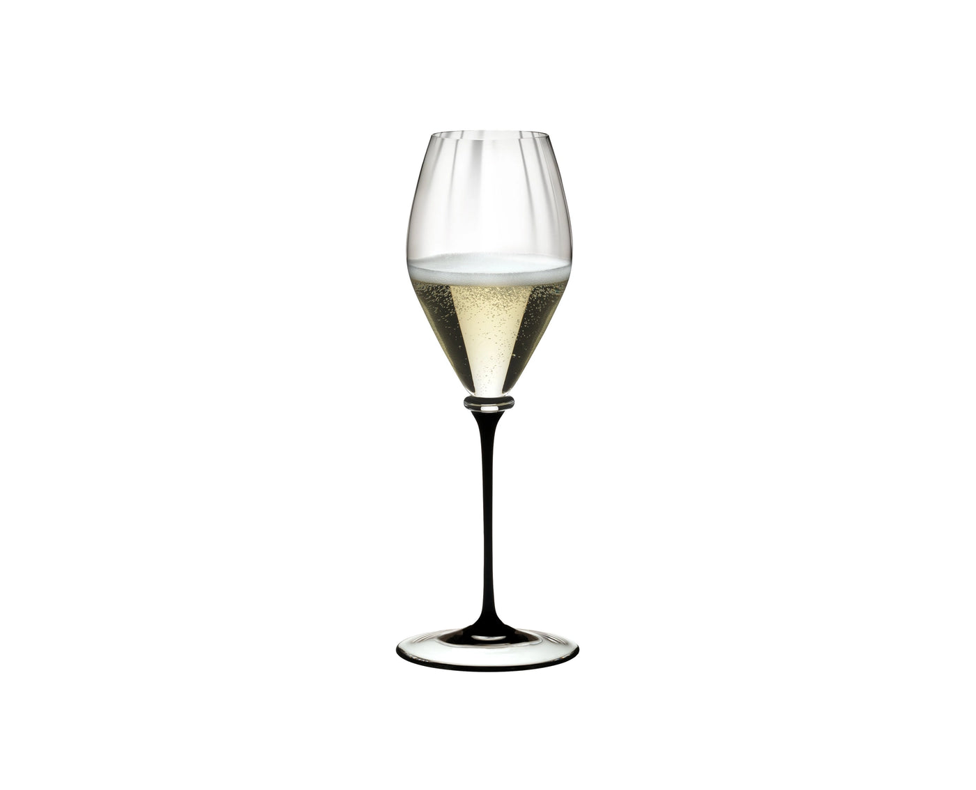 Riedel Fatto A Mano Performance 4-Piece Champagne Glass with Black Stem Set, 13 Oz