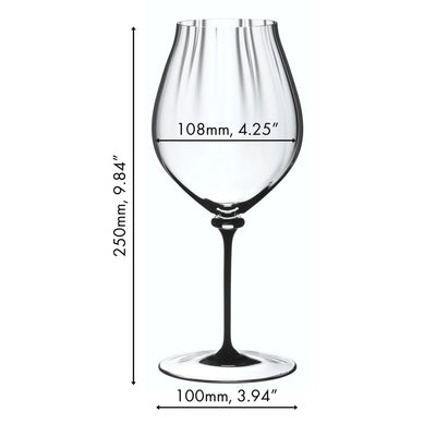 Riedel Fatto A Mano Performance Black Stem Pinot Noir Glass,  29.2 Oz